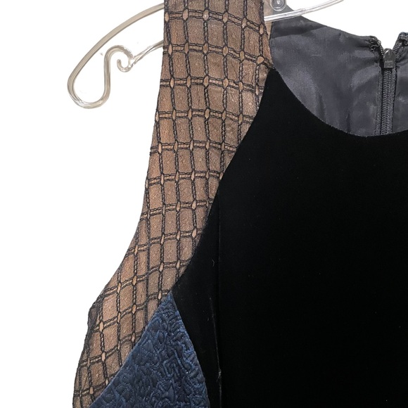 Carmen Marc Valvo A Line Sleeveless Mini Dress Blue Size 10 - Picture 4 of 8